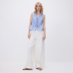 Kamizelka z dodatkiem lyocellu - L - jasnoniebieski - damska - Reserved - 931HU-05X