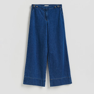 Jeansy wide leg - 36 - niebieski - damska - Reserved - 931KG-55J