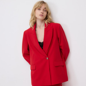 Marynarka z wiskozą - L - czerwony - damska - Reserved - 935KI-33X