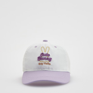 Czapka z haftowanym wzorem - 6-12 miesięcy - złamana biel - dziewczynki - Reserved - 938EW-01X