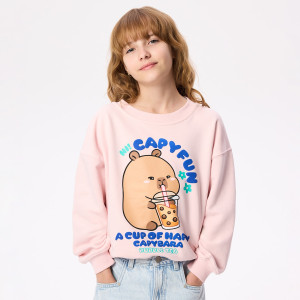 Bluza Kapibara CapyFun - 122 (6-7 lat) - różowy - dziewczynki - Reserved - 938KB-30X