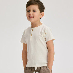 Bawełniany t-shirt - 104 (3-4 lata) - złamana biel - chłopcy - Reserved - 939IX-01X