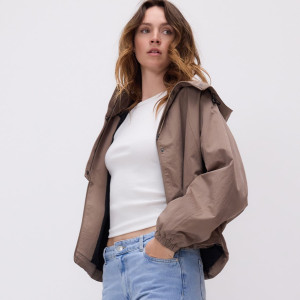 Parka z kapturem - M - brązowy - damska - Reserved - 939JM-74X