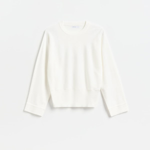 Sweter z lyocellem - S - złamana biel - damska - Reserved - 940IP-01X