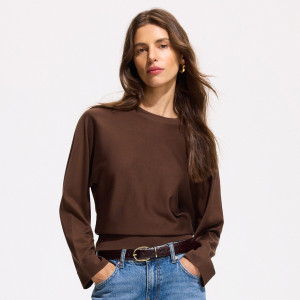 Sweter z lyocellem - S - brązowy - damska - Reserved - 940IP-88X