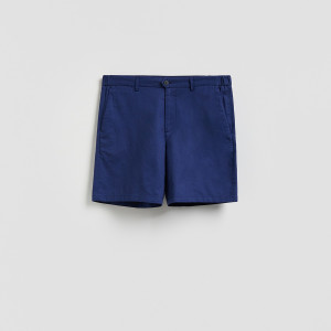 Szorty chino z domieszką lnu - 29 - niebieski - męska - Reserved - 9418N-57X