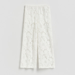 Koronkowe spodnie - L - złamana biel - damska - Reserved - 941JJ-01X