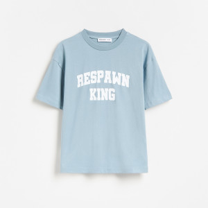 Bawełniany t-shirt - 164 (13 lat) - niebieski - chłopcy - Reserved - 948HR-55X
