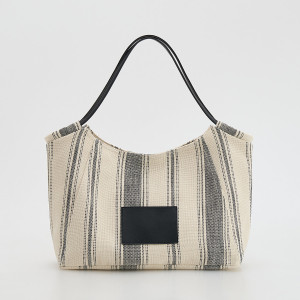 Bawełniana torebka shopper - ONE SIZE - ciemnobrązowy - damska - Reserved - 950CM-89X