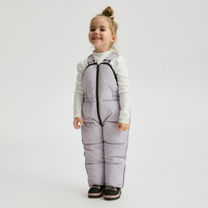 Gumowane spodnie na szelkach - 80 (9-12 m.) - lawendowy - dziewczynki - Reserved - 956AV-04X