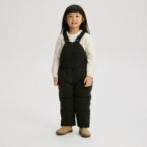 Gumowane spodnie na szelkach - 80 (9-12 m.) - czarny - dziewczynki - Reserved - 956AV-99X