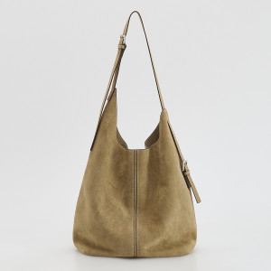 Torebka hobo z imitacji skóry - ONE SIZE - beżowy - damska - Reserved - 956CM-80X