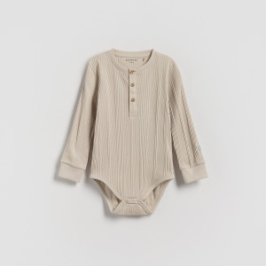 Bawełniane body - 80 (9-12 m.) - beżowy - chłopcy - Reserved - 956FG-08X