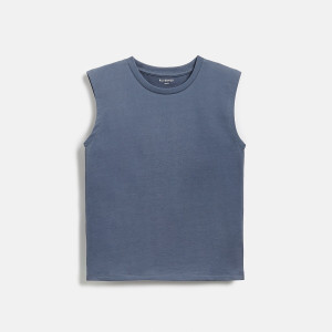 Bawełniany t-shirt bez rękawów - 158 (12 lat) - niebieski - chłopcy - Reserved - 957IX-55X