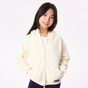Bluza z naszywką - 122/128 (6-8 lat) - złamana biel - dziewczynki - Reserved - 957KB-01X