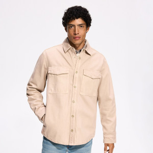 Jeansowa koszula regular fit - M - beżowy - męska - Reserved - 957KH-08J