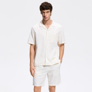 Bawełniane szorty jogger - S - złamana biel - męska - Reserved - 9590N-01X