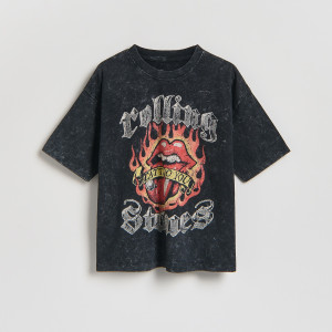 T-shirt The Rolling Stones - 152 (11 lat) - czarny - chłopcy - Reserved - 959IX-99X