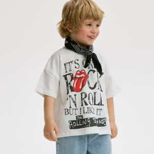 T-shirt The Rolling Stones - 104 (3-4 lata) - złamana biel - chłopcy - Reserved - 960IX-01X