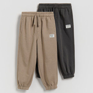 Dresowe joggery 2 pack - 80 (9-12 m.) - brązowy - chłopcy - Reserved - 961IQ-84X