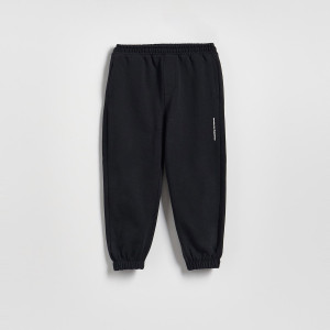Bawełniane spodnie jogger - 80 (9-12 m.) - czarny - chłopcy - Reserved - 966IQ-99X