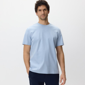 T-shirt regular z bawełny merceryzowanej - XXL - jasnoniebieski - męska - Reserved - 969HL-50X