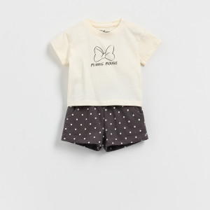 Komplet Minnie Mouse - 62 (1-3 m.) - złamana biel - dziewczynki - Reserved - 9741X-01X