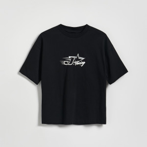 T-shirt z nadrukiem - 158 (12 lat) - czarny - chłopcy - Reserved - 974IS-99X