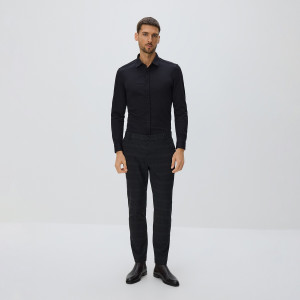 Spodnie chino slim w kratę - M - czarny - męska - Reserved - 975EV-99P