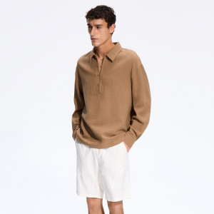 Szorty jogger z lnem - L - biały - męska - Reserved - 9772N-00X