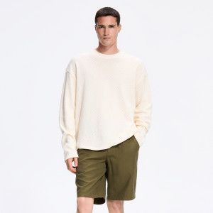 Szorty jogger z lnem - L - ciemnozielony - męska - Reserved - 9772N-79X