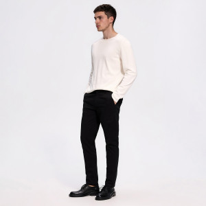 Spodnie chino slim fit - 34/34 - czarny - męska - Reserved - 9776N-99X