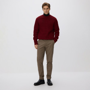 Spodnie chino slim z paskiem - 29 - jasny zielony - męska - Reserved - 977EV-97X