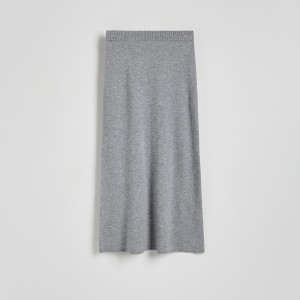 Wełniana spódnica maxi - XS - jasnoszary - damska - Reserved - 978EG-09M