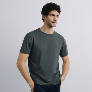 T-shirt regular z merceryzowaną bawełną - S - zielony - męska - Reserved - 980IR-96X