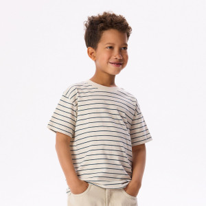 Bawełniany t-shirt - 122 (6-7 lat) - beżowy - chłopcy - Reserved - 981IS-08X