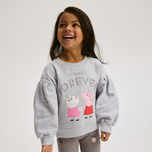 Bawełniana bluza Świnka Peppa - 80 (9-12 m.) - jasnoniebieski - dziewczynki - Reserved - 9833K-05X