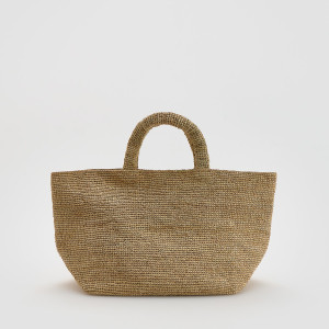 Torebka handmade z rafii - ONE SIZE - beżowy - damska - Reserved - 983CM-08X