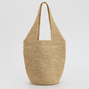 Torebka handmade z rafii - ONE SIZE - beżowy - damska - Reserved - 984CM-08X