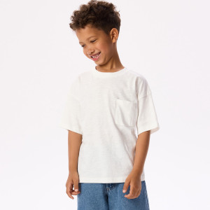 Bawełniany t-shirt - 128 (7-8 lat) - złamana biel - chłopcy - Reserved - 984IS-01X