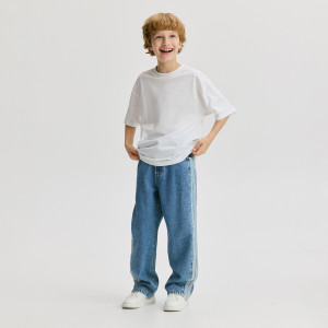 Jeansy straight fit - 146 (10 lat) - niebieski - chłopcy - Reserved - 987FN-55J