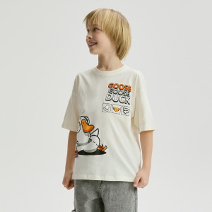 T-shirt Goose Goose Duck - 116 (5-6 lat) - złamana biel - chłopcy - Reserved - 988HR-01X