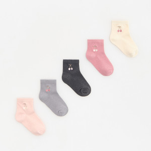 Skarpetki 5 pack - 25/27 - wielobarwny - dziewczynki - Reserved - 988KN-MLC