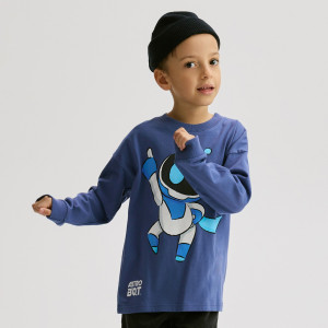 Longsleeve Astro Bot - 152 (11 lat) - granatowy - chłopcy - Reserved - 989HR-59X