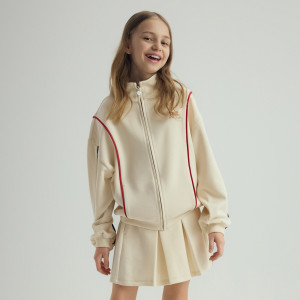 Spódnico-szorty z wiskozą - 122 (6-7 lat) - kremowy - dziewczynki - Reserved - 989HV-02X