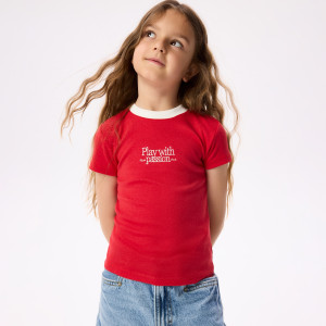 T-shirt z modalem - 146/152 (10-11 lat) - czerwony - dziewczynki - Reserved - 990HT-33X