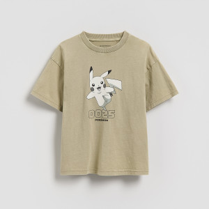 Bawełniany t-shirt Pokemon - 122 (6-7 lat) - beżowy - chłopcy - Reserved - 991HR-08X