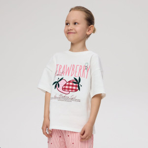T-shirt z nadrukiem - 134/140 (8-9 lat) - złamana biel - dziewczynki - Reserved - 992HT-01X