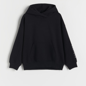 Bluza z kapturem - 116 (5-6 lat) - czarny - dziewczynki - Reserved - 9934V-99X