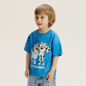 Bawełniany t-shirt Bluey - 110 (4-5 lat) - niebieski - chłopcy - Reserved - 995IX-55X